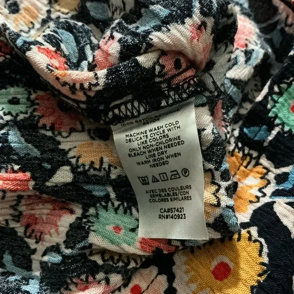 Loft Floral Sidetie Henley Mini Dress - Picture 4 of 5